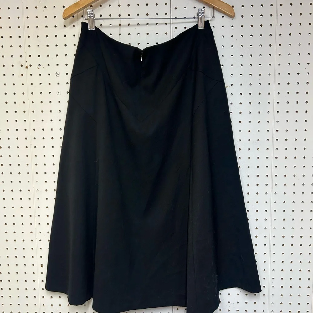 Ralph Lauren Wool Classic Black Midi Skirt